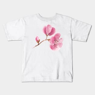 Pink  Cherry Blossom watercolour Kids T-Shirt